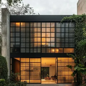 Illuminated Glass Haven: A Modern Wonderland
