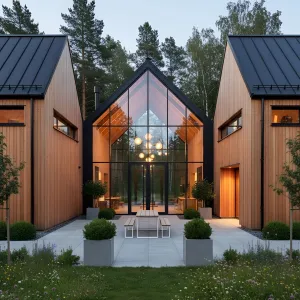 Courtyard Gables With Glass Spine