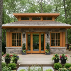 Tiny Timber Retreat with Plant Pot Glam