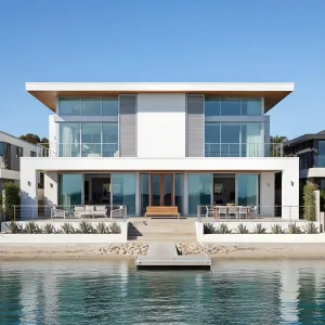 Shoreline Canopy Modern Courtyard House