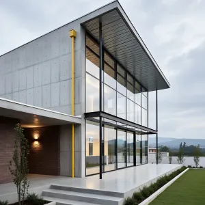Steel-Edge Veranda Concrete House