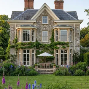 Ivy Draped English Garden Manor