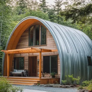 Metal Hugged Hideaway Among Pines