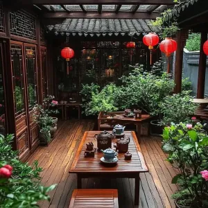 Courtyard With Tea House