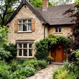 Cozy Stone Cottage with Leafy Embrace