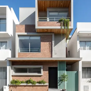 Offset Brick Cubes With Soft Green