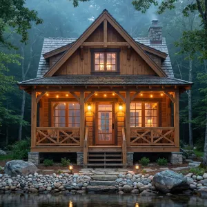Amber Lantern Porch On Forest Lake