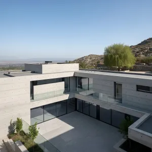 Shadow-Courtyard Terraced Concrete Villa