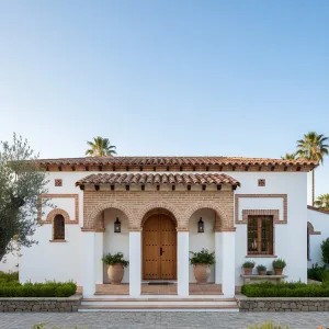 Brick-Arcaded Casita With Terracotta Charm