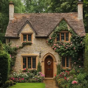Charming Cottage with Blooming Greetings
