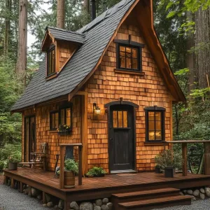 Quirky Gabled Wood Cabin Retreat