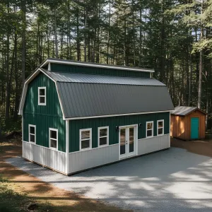 Forest-Edge Gambrel Workshop Loft