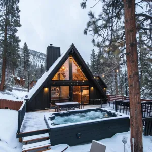 A-frame With a Built-in Hot Tub