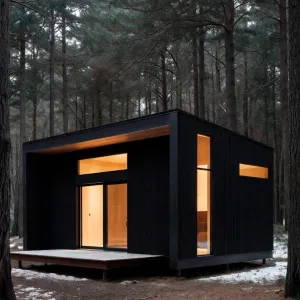 Midnight Box Cabin In Pines