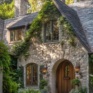 Charming Stone Nest with Whimsical Ivy