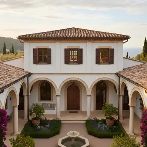 Sea-Breeze Cloister With Central Fountain
