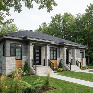 Modern Stone And Wood Duplex Retreat