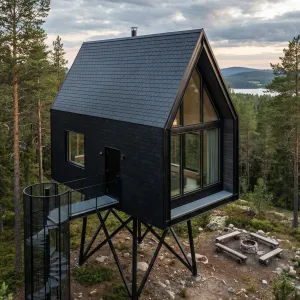 Perched Obsidian Treeframe Retreat