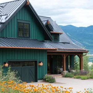 Emerald Green With Copper Gutters