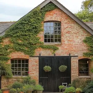 Brick Barn House with Wall Climbers
