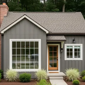 Charming Gray Homestead with a Brick Twist