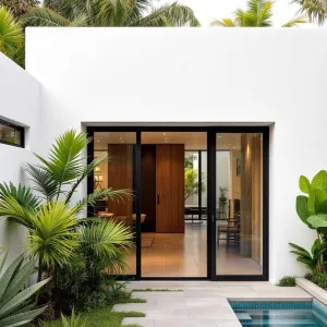 Chic Cube Oasis with Palmy Embrace