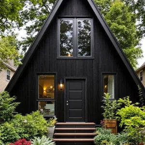 Enigmatic Charcoal Lodge Amongst Lush Greenery