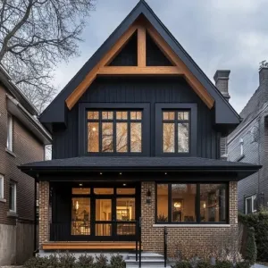 Black Cottage with Brick Walls