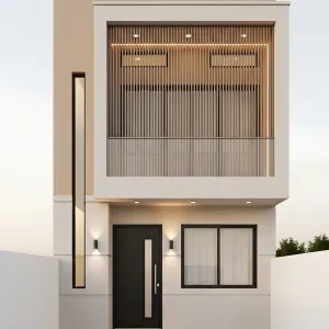 Lantern-Ledge Slat Balcony Frame