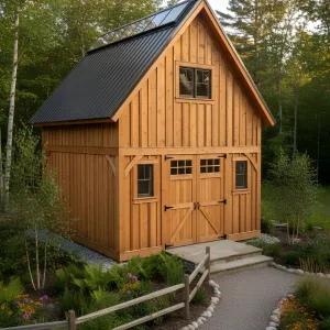 Solar-Eaves Loft Woodland Shed