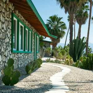 Pebbles & Palms: A Mid-Century Oasis
