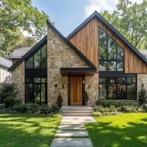 Rustic Rancher with Chic Stone Facade