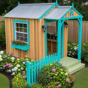 Teal Treasure Trove: A Garden Delight