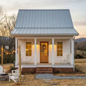 Meadowfront White Porch Tiny Haven