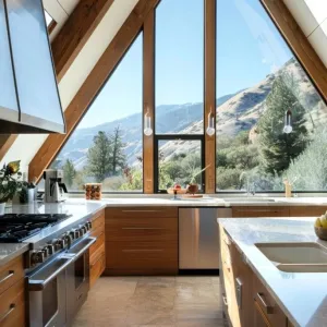 A-frame Windows in a Lofted Space