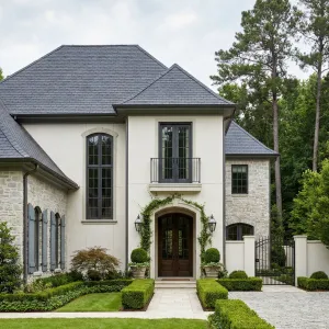Garden Framed French Courtyard Manor