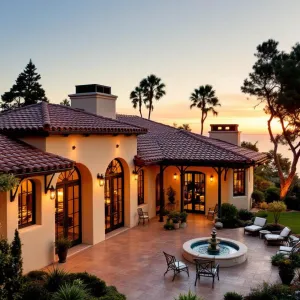 Enchanted Sunset in Spanish Courtyard