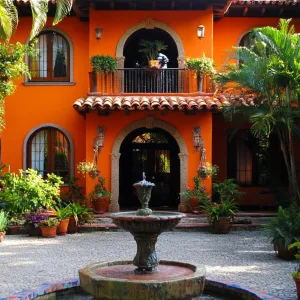 Sunset Fiesta with Fountain Charm