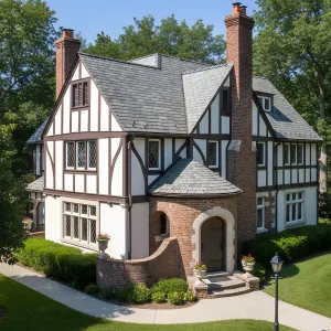 Chimney-Stack Tudor With Curved Entry