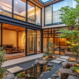 Glass Reflections: A Modern Zen Delight