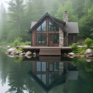Fog-Kissed Lakeside Sanctuary