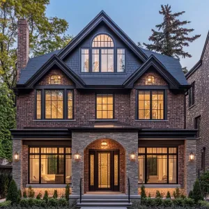 Brick-Laden Suburban Castle with Arched Appeal
