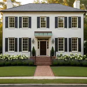 Palladian-Brick Colonial with Verdigris Canopy