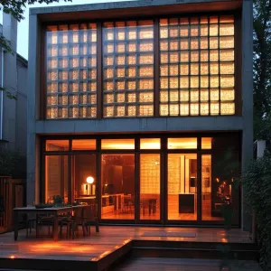 Illuminated Glass Sanctuary: A Nighttime Wonder