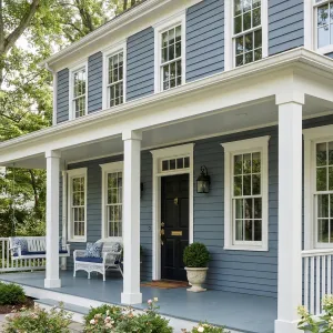 Porchside Steel Blue Colonial Welcome