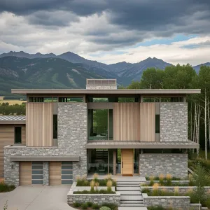 Mountain Majesty: Stone and Timber Harmony