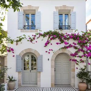 Charming Greek Cottage With Bougainvillea Bliss