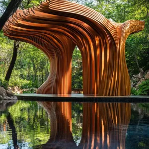 Wavy Wooden Wonder in the Whispering Woods