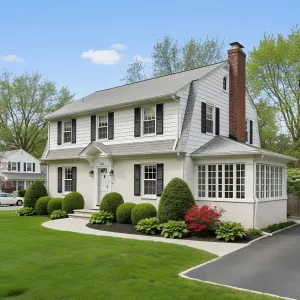 Gambrel Gable With Sunroom Charm