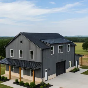 Graceful Gray Barndominium with Modern Charm